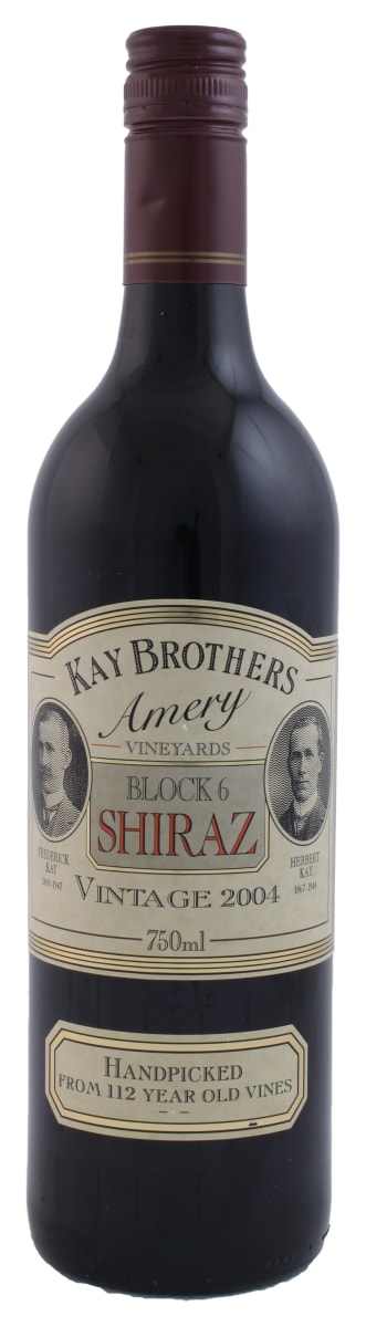 Kay Brothers Block 6 Shiraz 2004  Front Bottle Shot