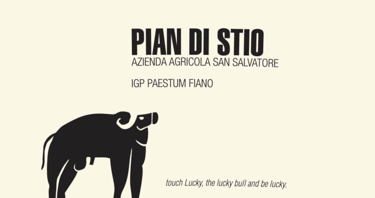 San Salvatore Pian di Stio Paestum Fiano 2018  Front Label