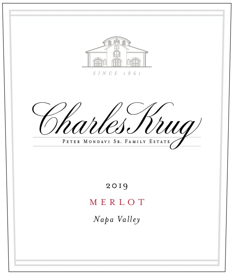 Charles Krug Napa Valley Merlot 2019  Front Label